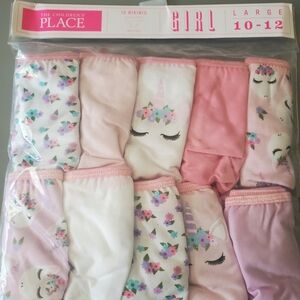 The Children's Place NWT 10-pack girls bikini panties pink unicorn size 10-12